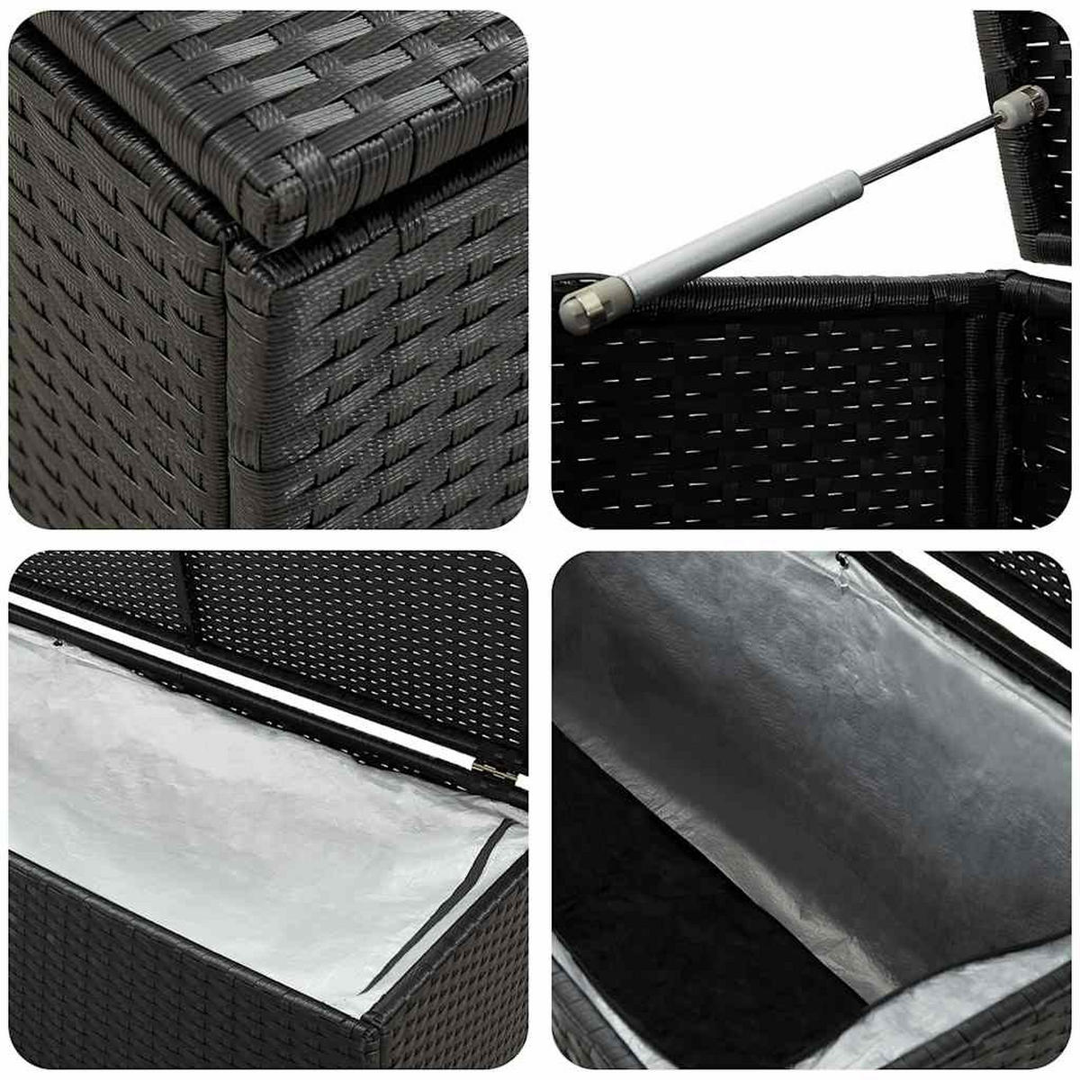 GARTENBOX Poly Rattan 100/50/50 Cm Schwarz - Schwarz, Kunststoff (100/50/50cm) - vidaXL