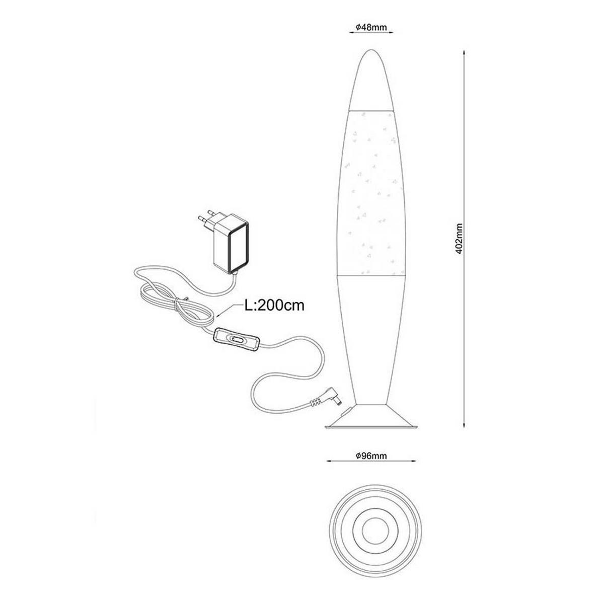 LED TISCHLEUCHTE Aluminium bunt - Multicolor, Glas (9.6/9.6/40.2cm) - Globo Lighting
