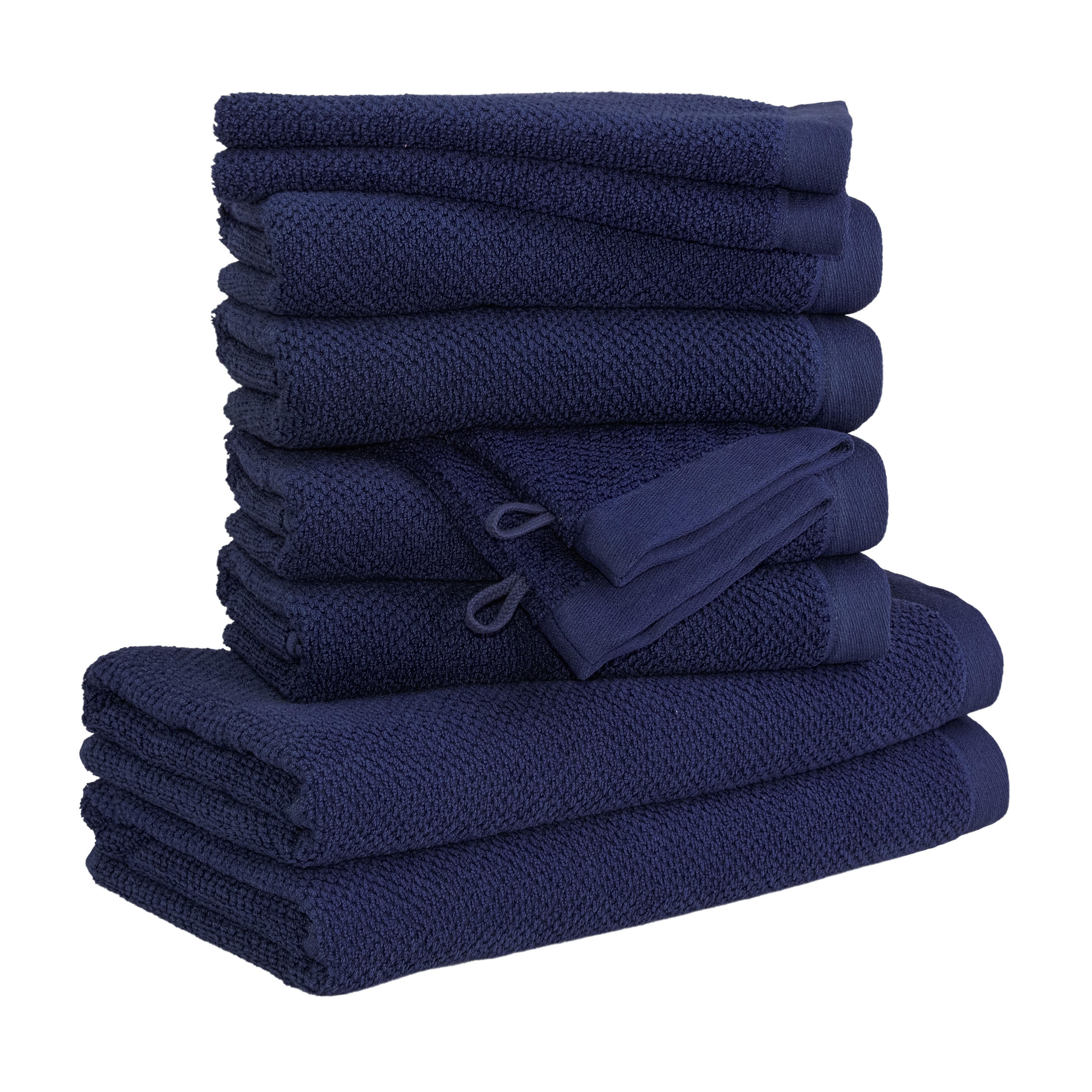 HANDTUCHSET BLISS 10-TLG - Dunkelblau, Textil (50/100cm) - MÖVE