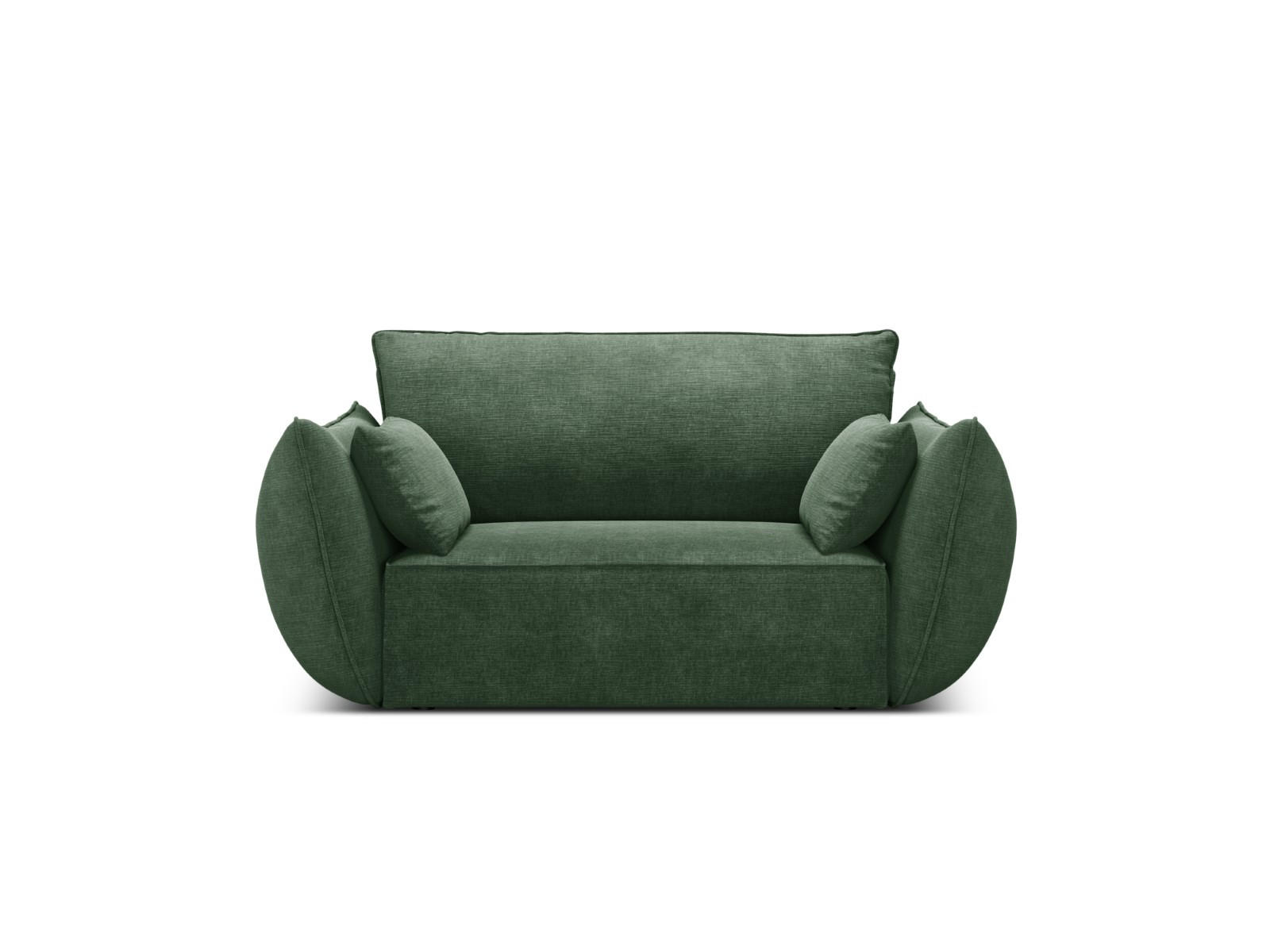 SESSEL Kaelle aus Chenille-Stoff flaschengrün - Dunkelgrün, Textil (100/85/128cm) - Micadoni