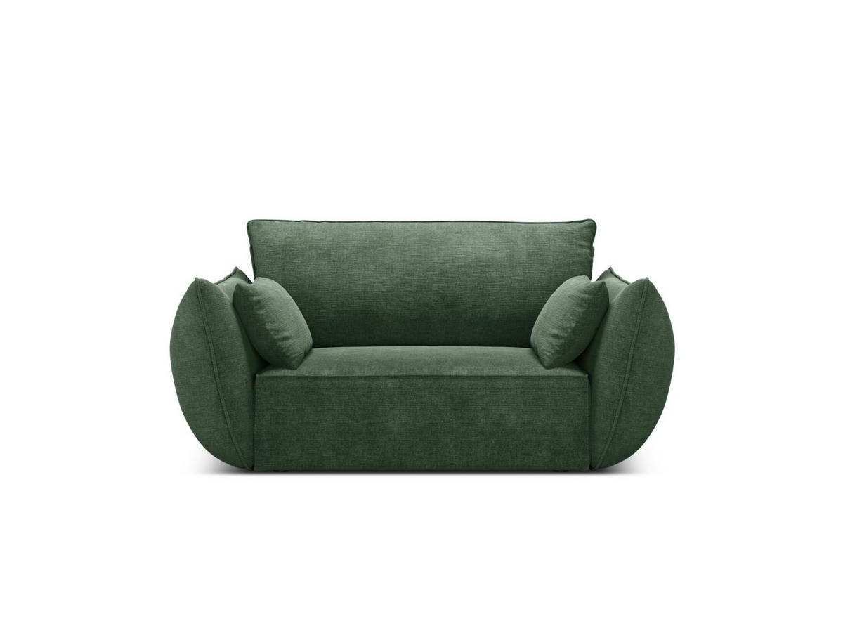 SESSEL Kaelle aus Chenille-Stoff flaschengrün - Dunkelgrün, Textil (100/85/128cm) - Micadoni
