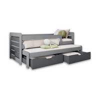 KINDERBETT TED II 90/200 in Grau/Graphit - Graphitfarben/Grau, Holz/Holzwerkstoff (90/200cm) - Deine Möbel 24
