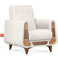 SESSEL GUSTAVO mit Armlehnen, weiß - Braun/Weiß, Holz/Holzwerkstoff (83/95/92cm) - KONSIMO®