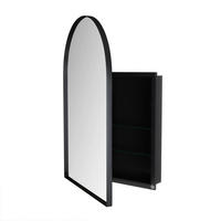 SPIEGELSCHRANK Bad 91/61/12 cm Schwarz, Metallrahmen und verstellbare Glasablagen - Schwarz, Glas/Holz (61/91/10cm) - PARAFTA HOME