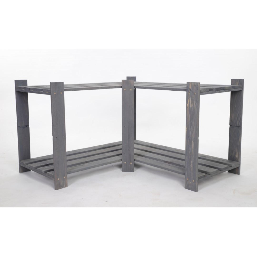 ECKREGAL PINEPEAK 50x85x38cm 2 Fachboden 1,2cm dickes Kiefernholz Grau - Grau, Holz (85/50/38cm) - PROREGAL