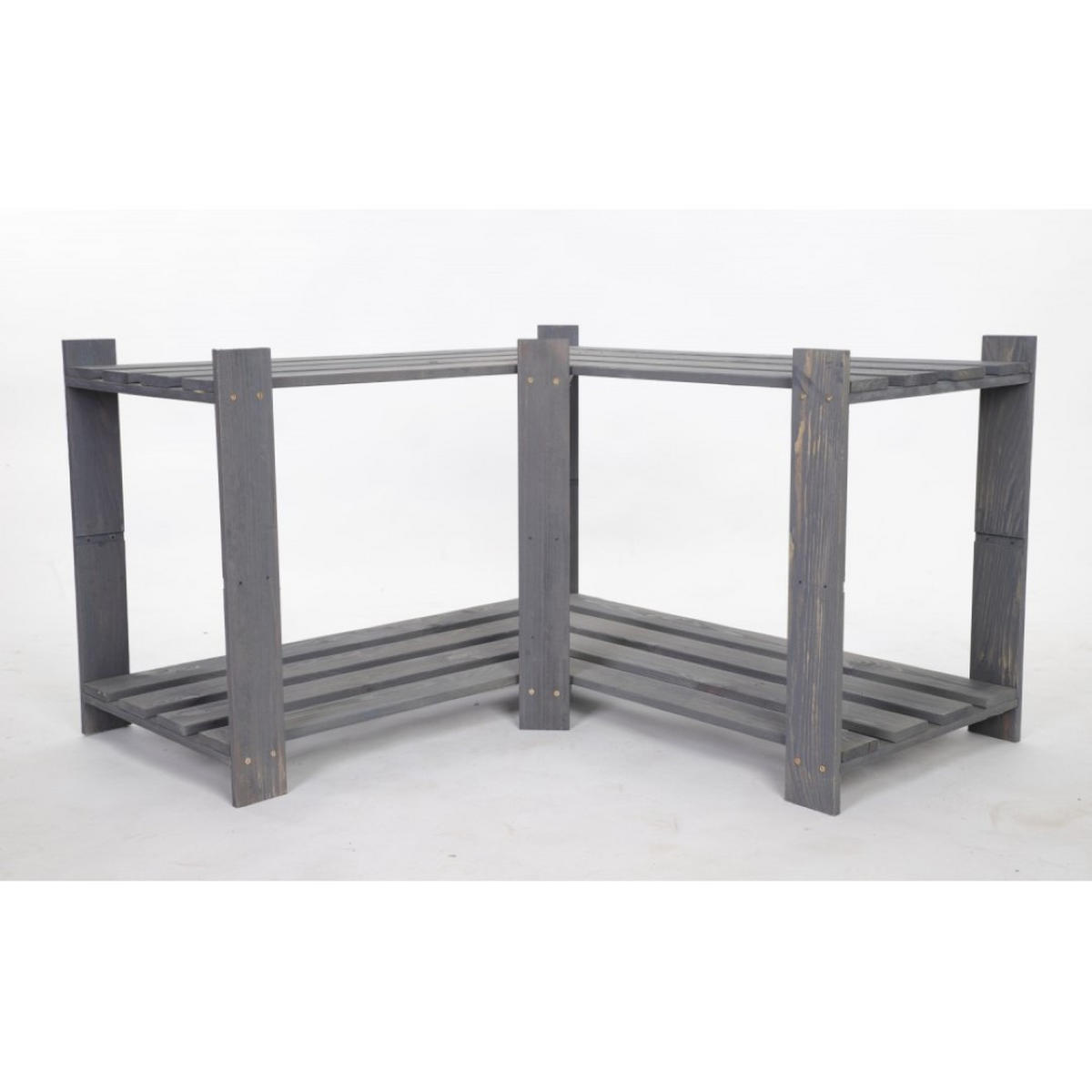ECKREGAL PINEPEAK 50x85x38cm 2 Fachboden 1,2cm dickes Kiefernholz Grau - Grau, Holz (85/50/38cm) - PROREGAL