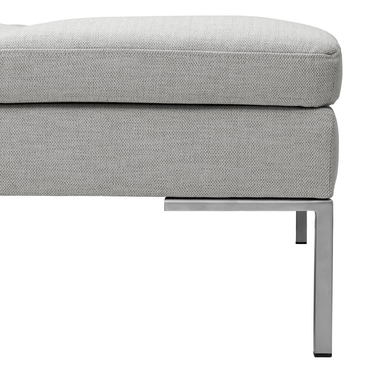 POLSTERHOCKER - Chromfarben/Hellgrau, Textil/Metall (108/40/69cm) - home24