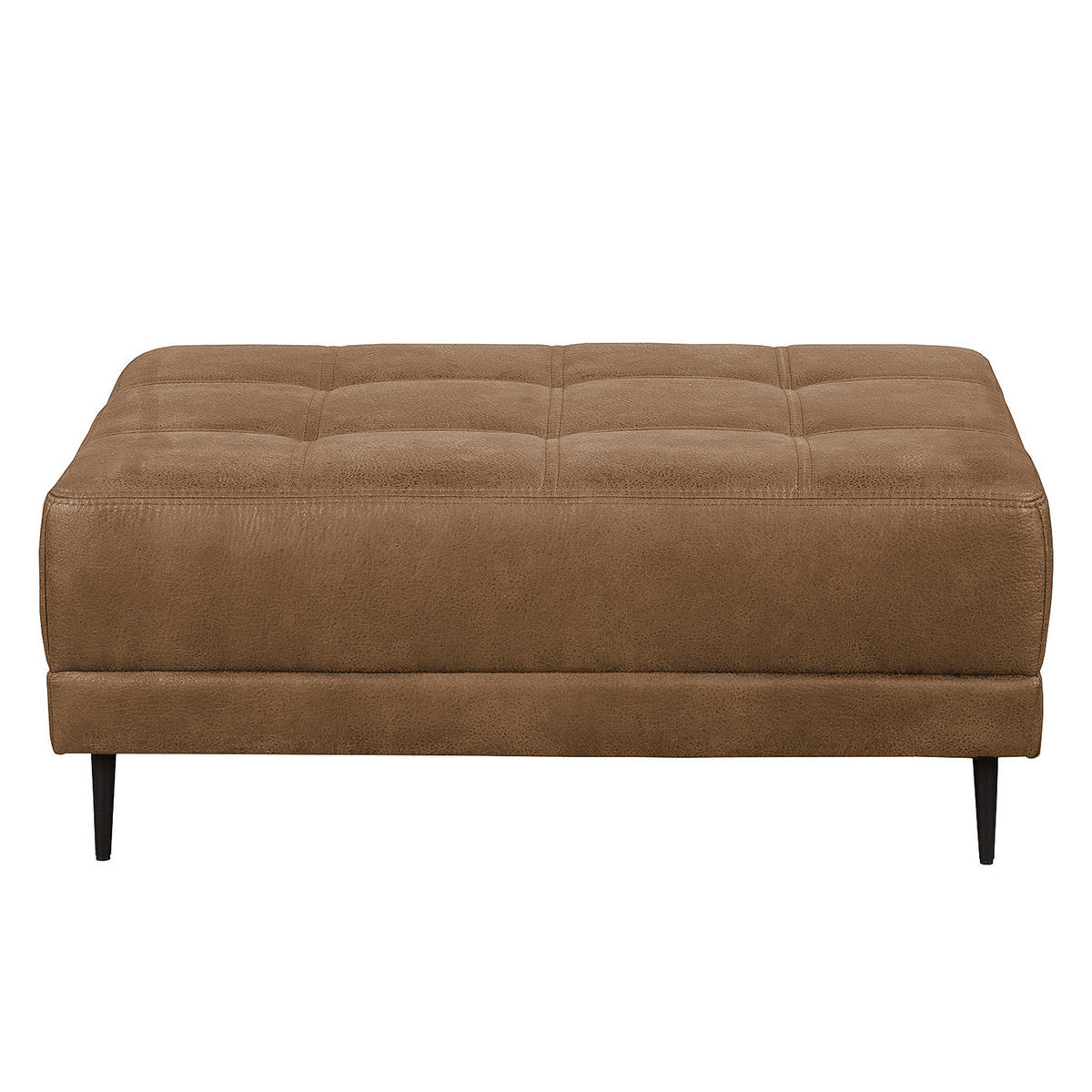 ECKSOFA mit Ottomane - Antiklederlook - Hellbraun, Textil (282/167cm) - home24