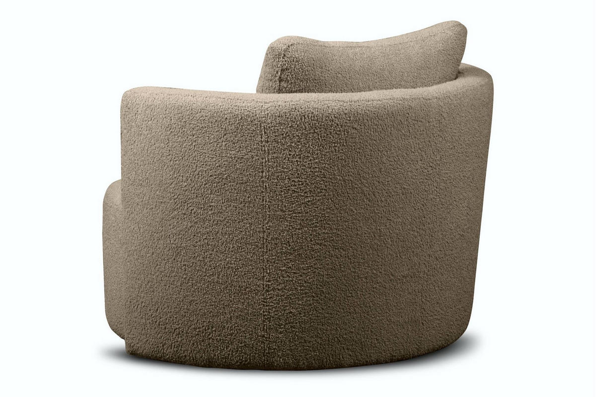 DREHSESSEL RAGGI 360° Drehfunktion mit inklusive dekorativem Kissen, Braun - Braun, Textil (92/75/94cm) - KONSIMO®