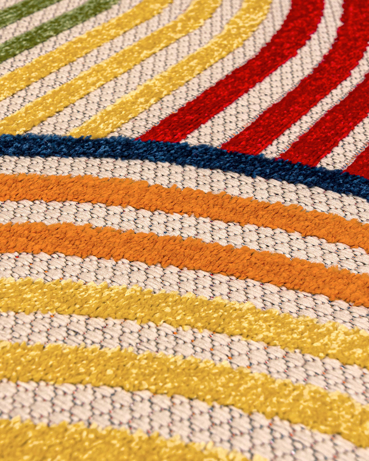 TEPPICH In-& Outdoor Fano Ovale Mazovia 120x170cm Blau Gelb Abstrakt Kurzflor - Blau, Textil (120/170cm) - Mazovia