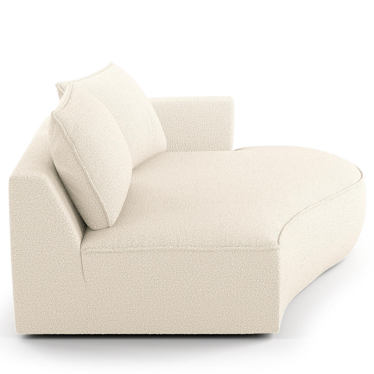 OTTOMANE - modular - Creme/Schwarz, Kunststoff/Textil (196/82/146cm) - home24