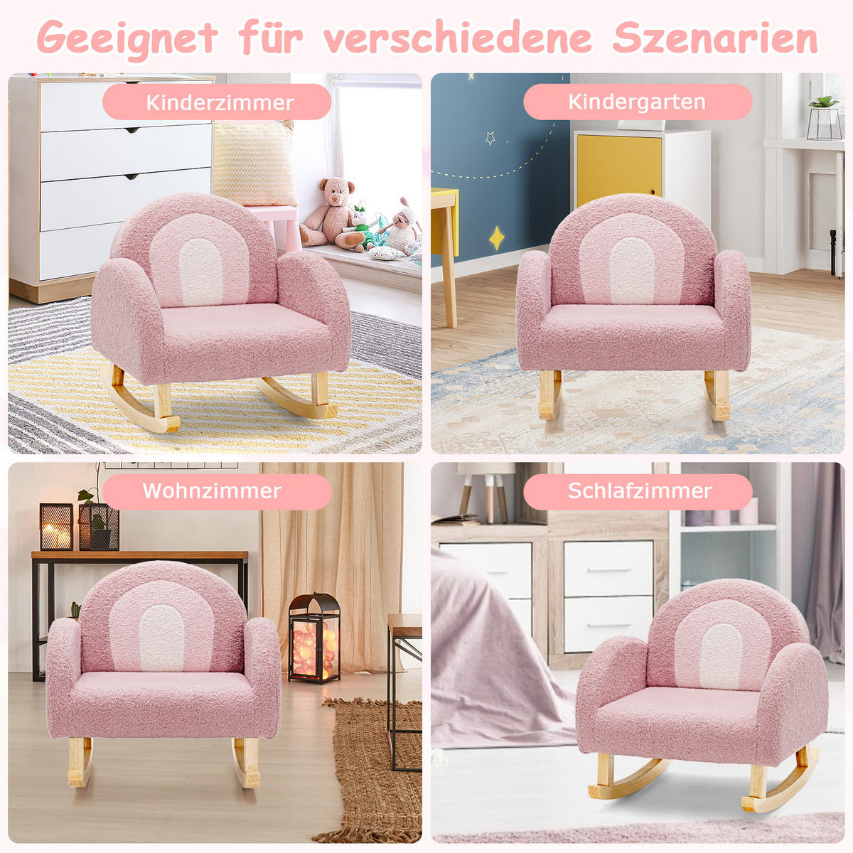 KINDERSOFA 51cm Pink - Pink, Holz (50/51/51cm) - COSTWAY