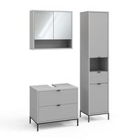 BADMÖBEL-SET Eliza Grau 3 Teile - Grau, Holzwerkstoff (70/63/45.1cm) - Vicco