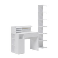 SCHREIBTISCH Weiß 2 Teile, mit Bücherregal - Weiß, Holzwerkstoff (50/100/100cm) - Vicco