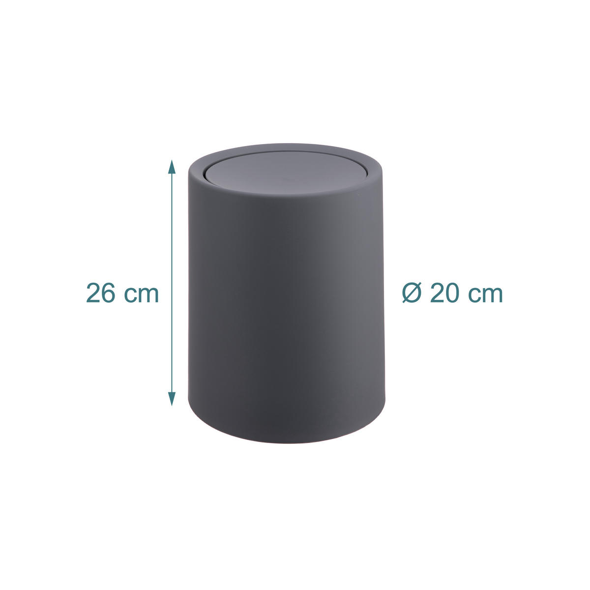 KOSMETIKEIMER - Anthrazit, Kunststoff (20/26/20cm) - Relaxdays