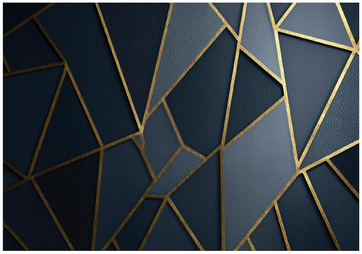 FOTOTAPETE Abstrakt Geometrisch Blau 250x175 cm - Multicolor, Papier (250/175cm) - Wallarena