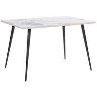 ESSTISCH 120/80/76 cm Weiß schwarz Rechteckig Santiago - Weiß, Holzwerkstoff (120/80/76cm) - Beliani