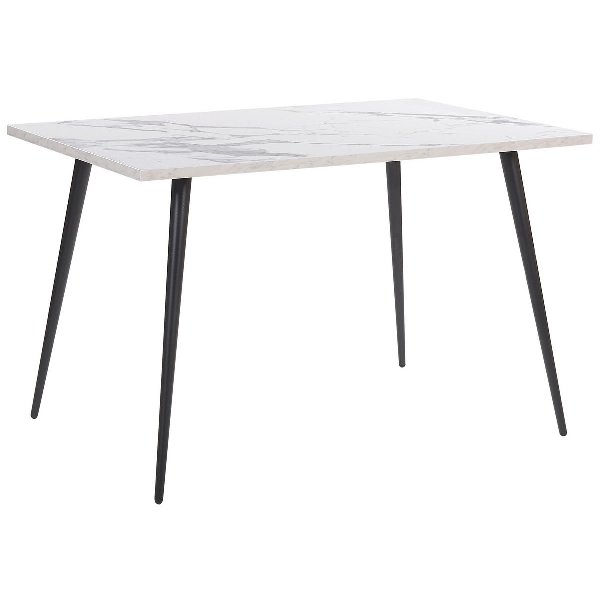 ESSTISCH 120/80/76 cm Weiß schwarz Rechteckig Santiago - Weiß, Holzwerkstoff (120/80/76cm) - Beliani