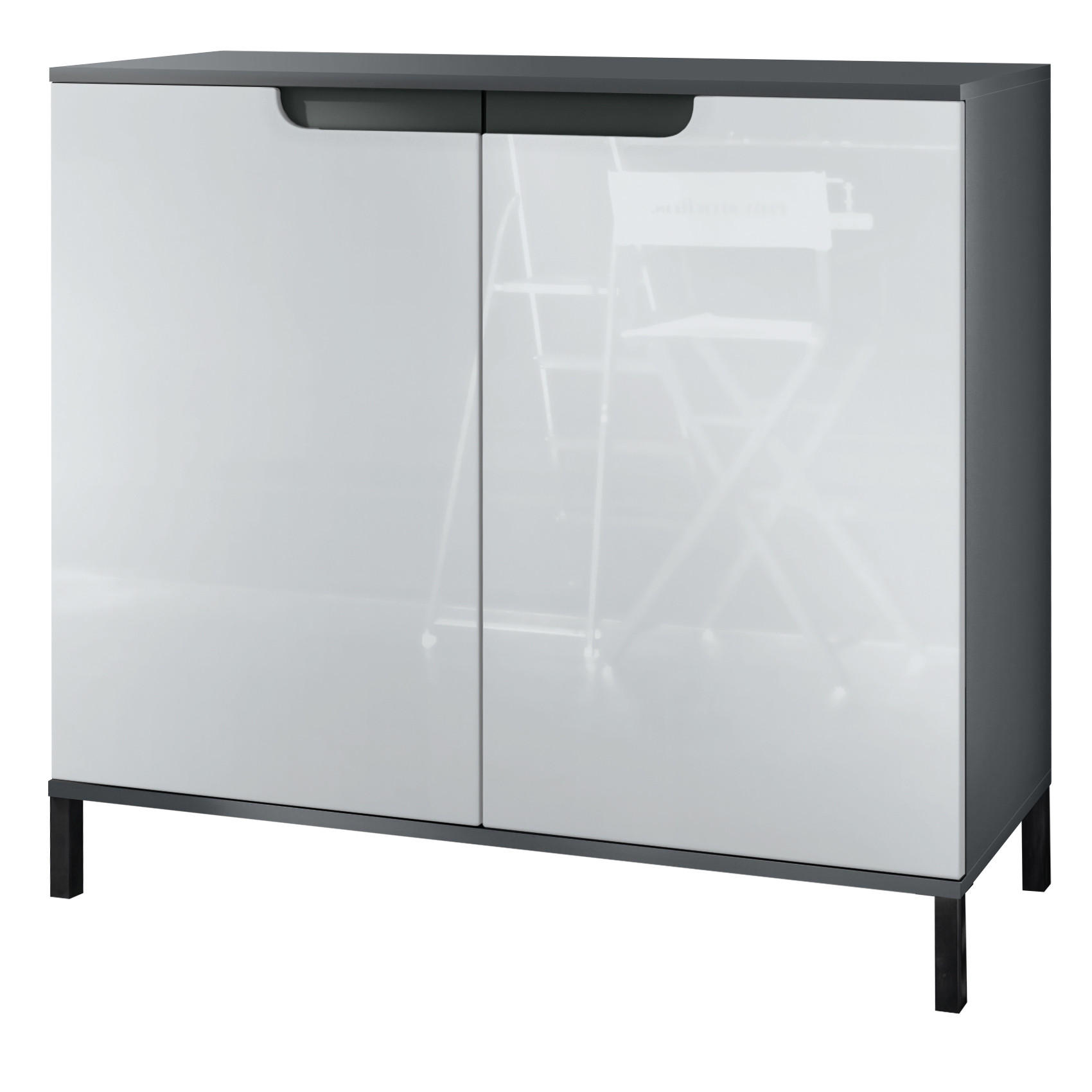 Vladon Kommode Weiß Hochglanz 92.5x83.5x35 cm