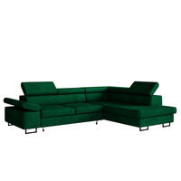 ECKSOFA Flaschengrün ALEX Mit Verstellbaren Kopfstützen Rechts - Grün, Textil (203/274cm) - Sepro Meble