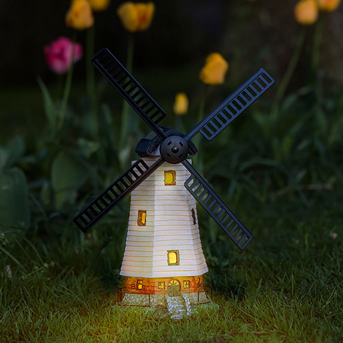 LED AUSSENLEUCHTE Windmühle Bunt Kunststoff - Multicolor, Kunststoff (19/42/51cm)