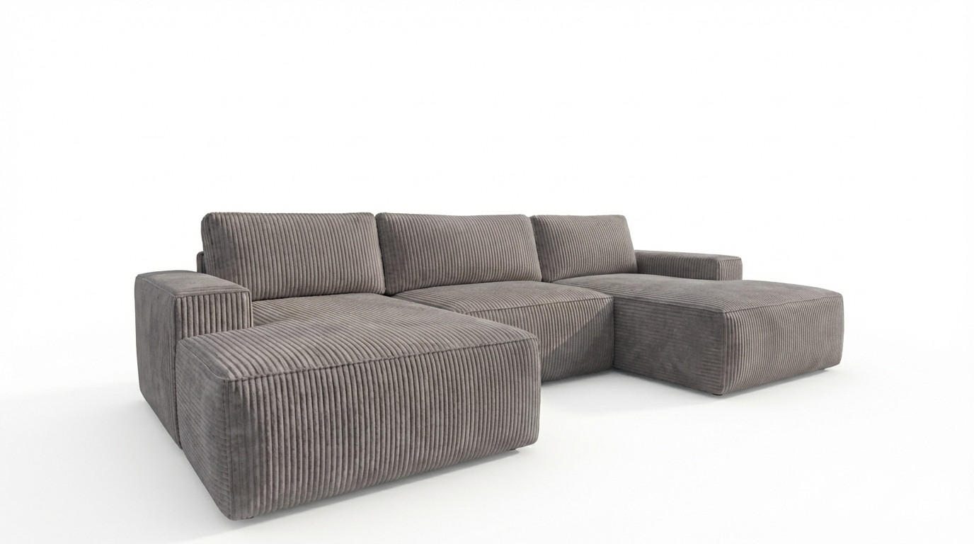 ECKSOFA EINAR 362 cm x 170 cm – Stoff: ZOOM 21 Farbe: Grau - Grau, Textil (362/170cm) - A&J MöbelLand