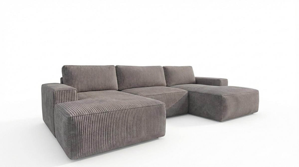 ECKSOFA EINAR 362 cm x 170 cm – Stoff: ZOOM 21 Farbe: Grau - Grau, Textil (362/170cm) - A&J MöbelLand