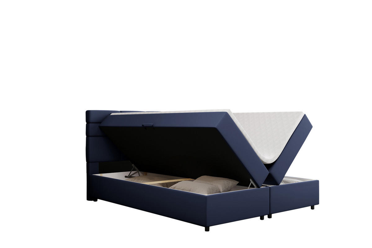 BOXBETT Reve 160 x 200 cm mit Bettkasten und Lattenrost ohne matratze - dunkelblau - Rot, Holz (160/206cm) - Panda Möbel