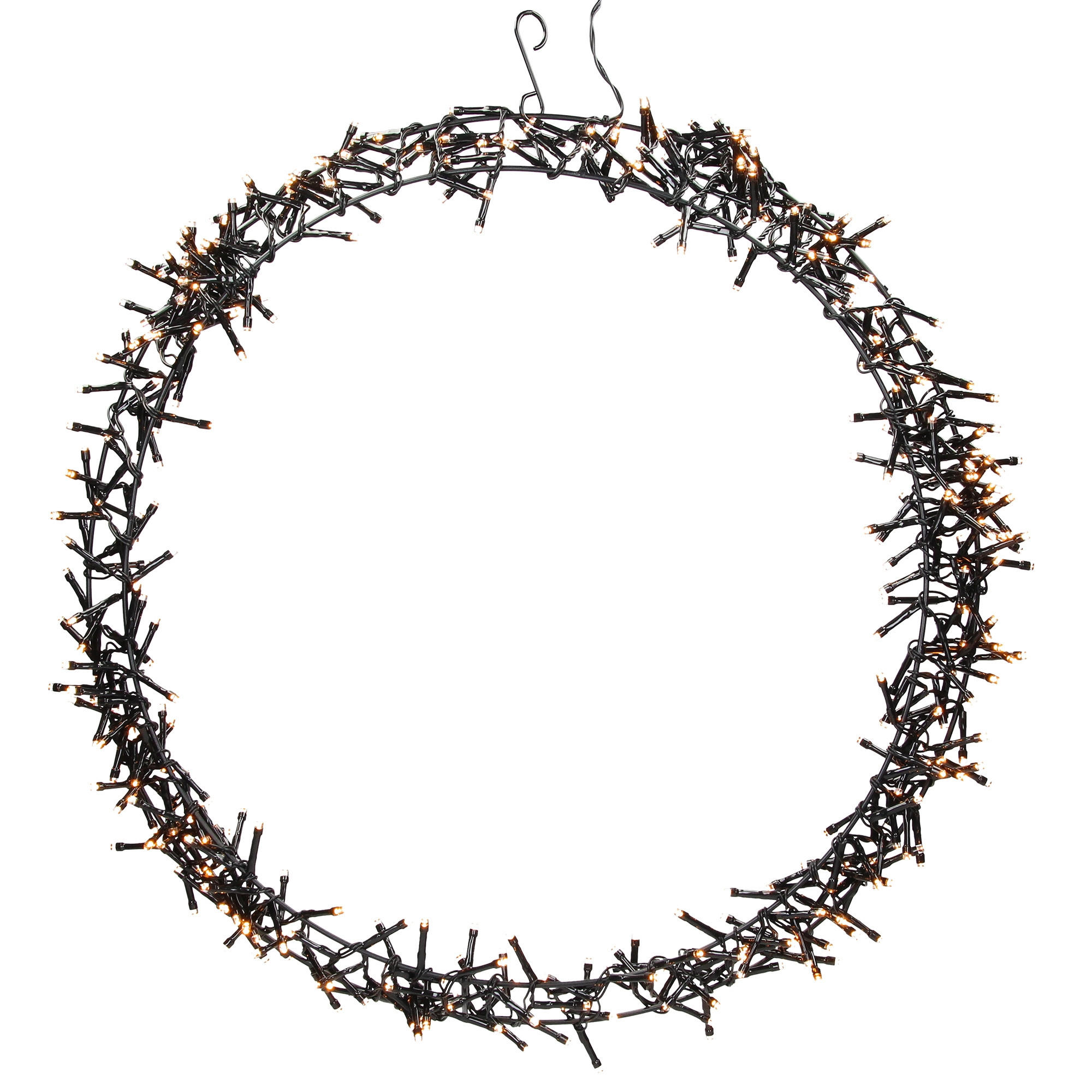 LED LICHTERKRANZ Ø48 cm 400 LEDs Warmweiß - Schwarz, Metall (48/6/48cm) - ECD-Germany