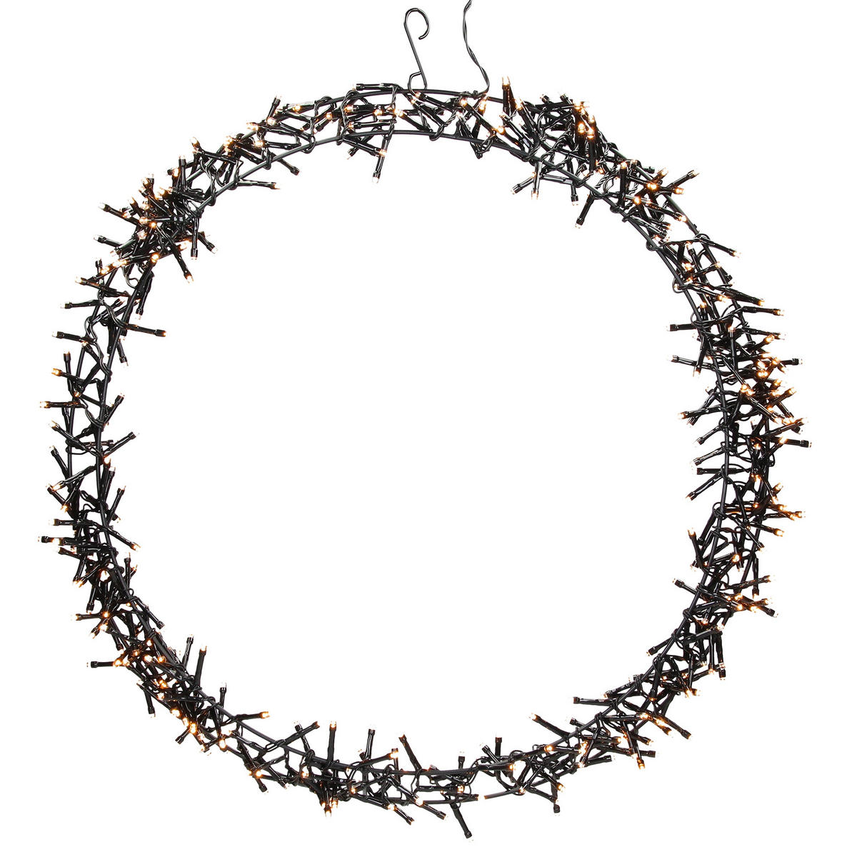 LED LICHTERKRANZ Ø48 cm 400 LEDs Warmweiß - Schwarz, Metall (48/6/48cm) - ECD-Germany