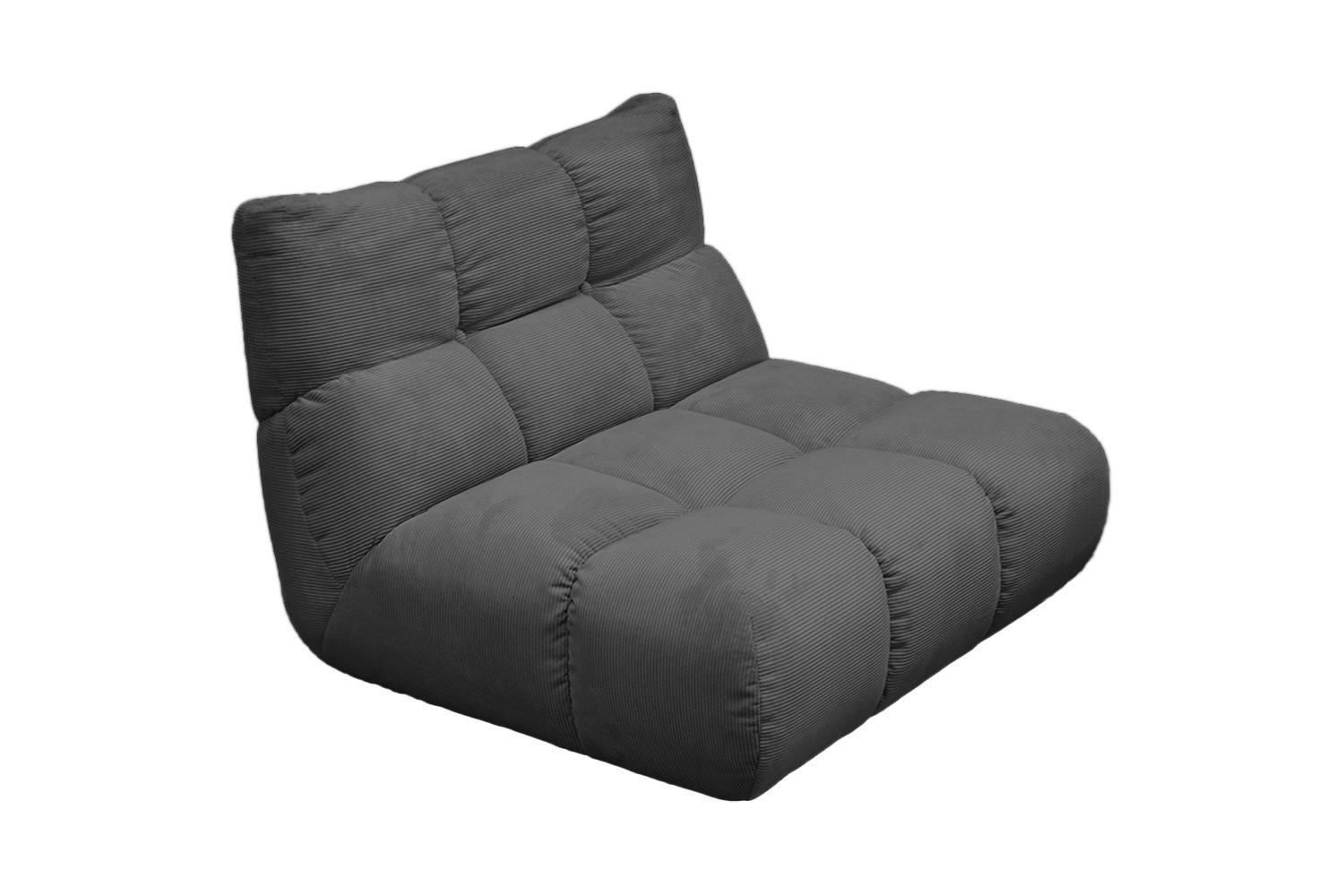 DREHSESSEL VIVIEN Anthrazit Cord Drehbar (360°) - Anthrazit/Schwarz, Kunststoff/Textil (112/85/108cm) - KAWOLA