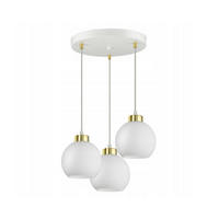PENDELLEUCHTE GOLDGLAS - Goldfarben/Weiß, Glas/Metall (40/40/80cm) - kiki design