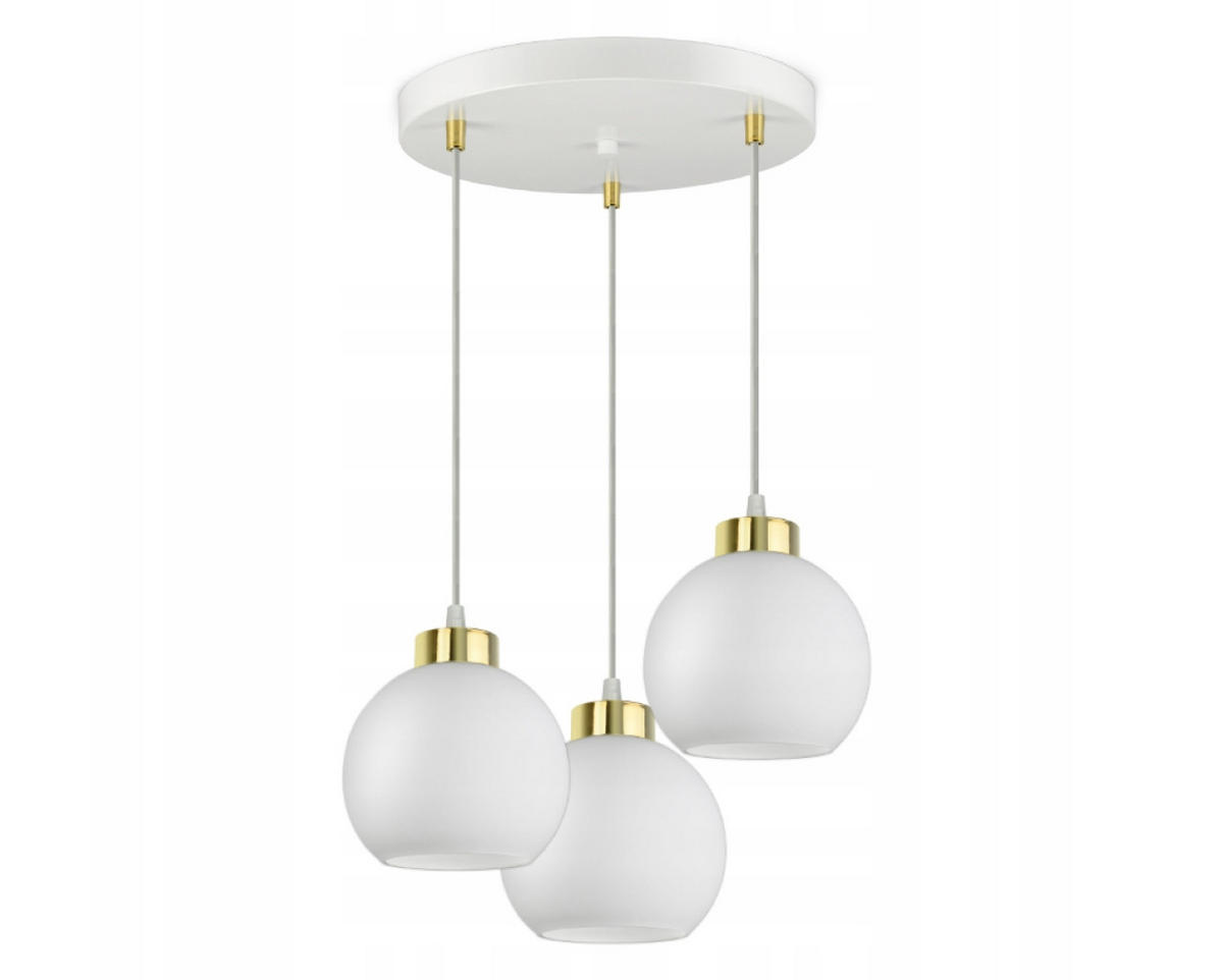 PENDELLEUCHTE GOLDGLAS - Goldfarben/Weiß, Glas/Metall (40/40/80cm) - kiki design
