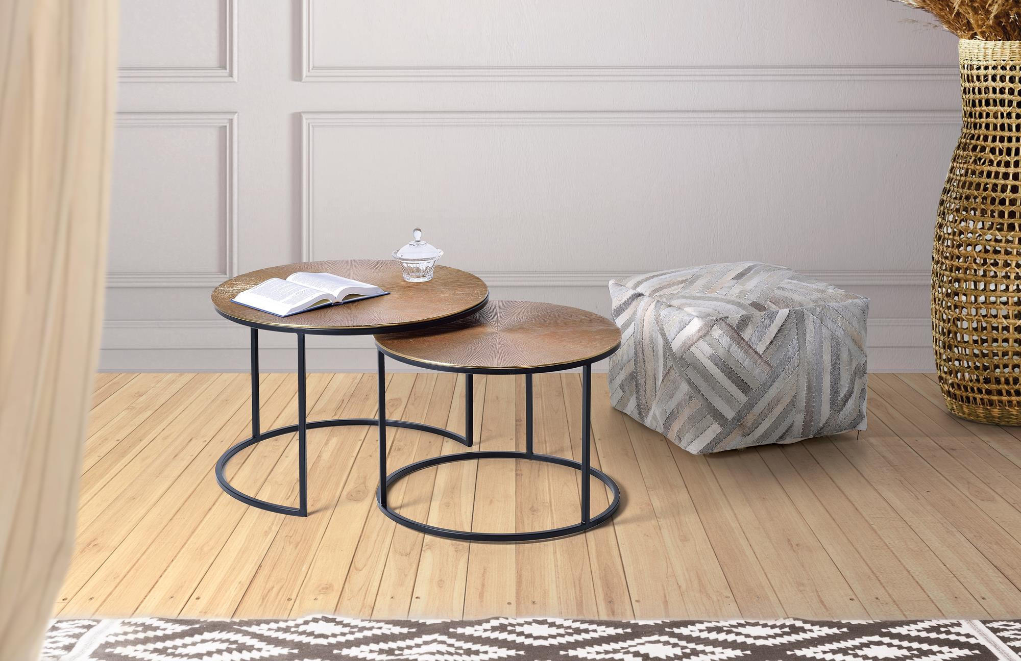 COUCHTISCH aus Aluminium - Bronzefarben, Metall (70/70/47cm) - Giner y Colomer