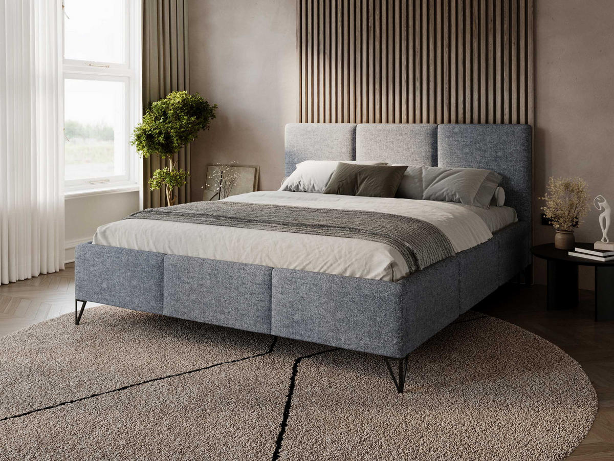 POLSTERBETT Loren - Blaugrau, Holz/Holzwerkstoff (200/200cm) - MIRJAN24