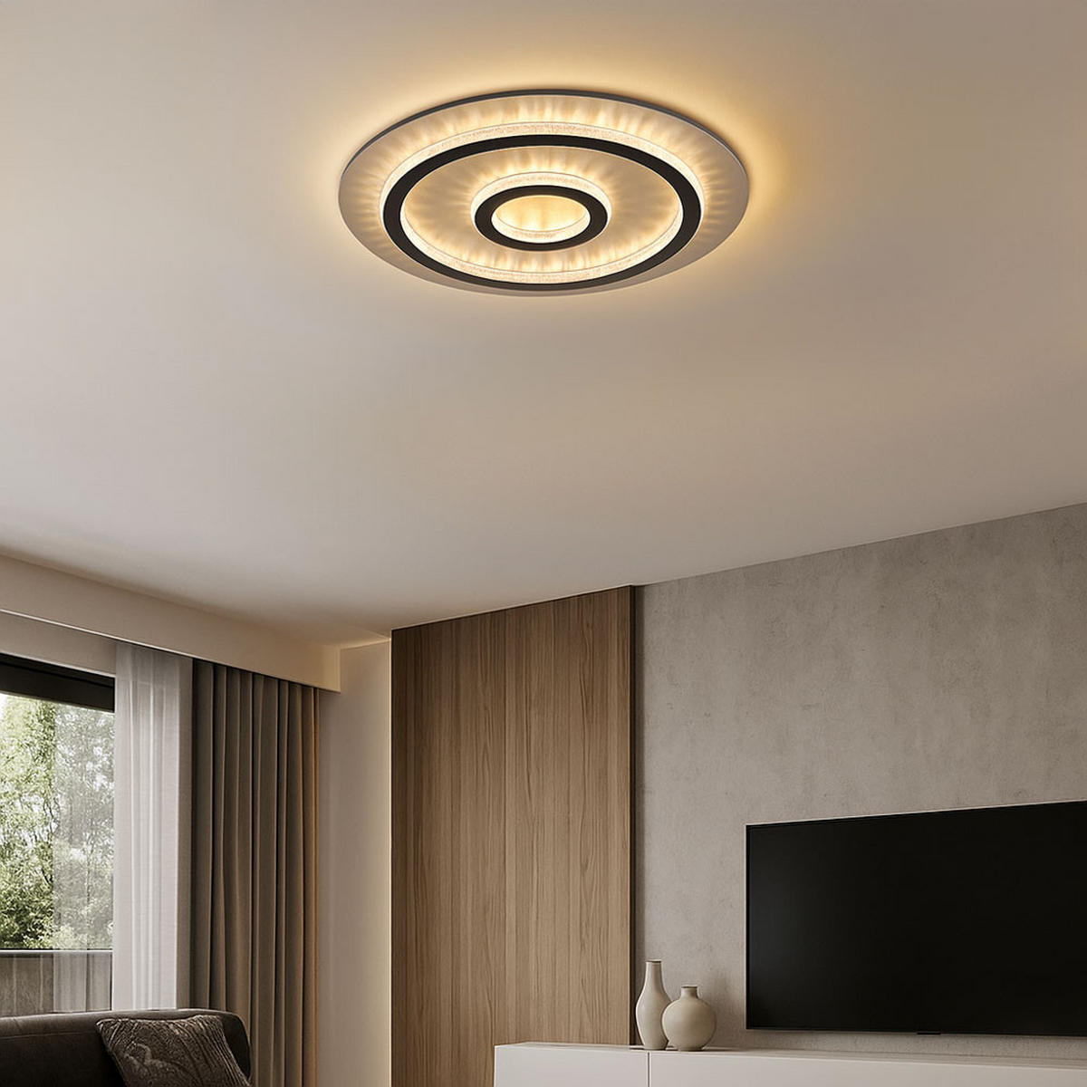 LED DECKENLEUCHTE Jayden Grau Gold - Grau, Metall (45/45/5.5cm) - Globo Lighting