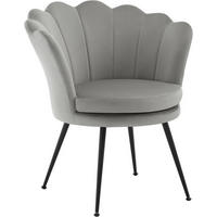 RELAXSESSEL Blumenform, Samtbezug, Grau - Schwarz/Grau, Textil/Metall (68/75/62cm) - Woltu
