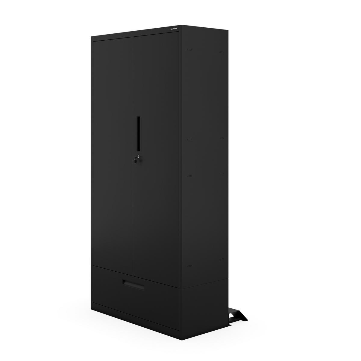 METALLSCHRANK Megan - Schwarz, Metall (90/185/40cm)