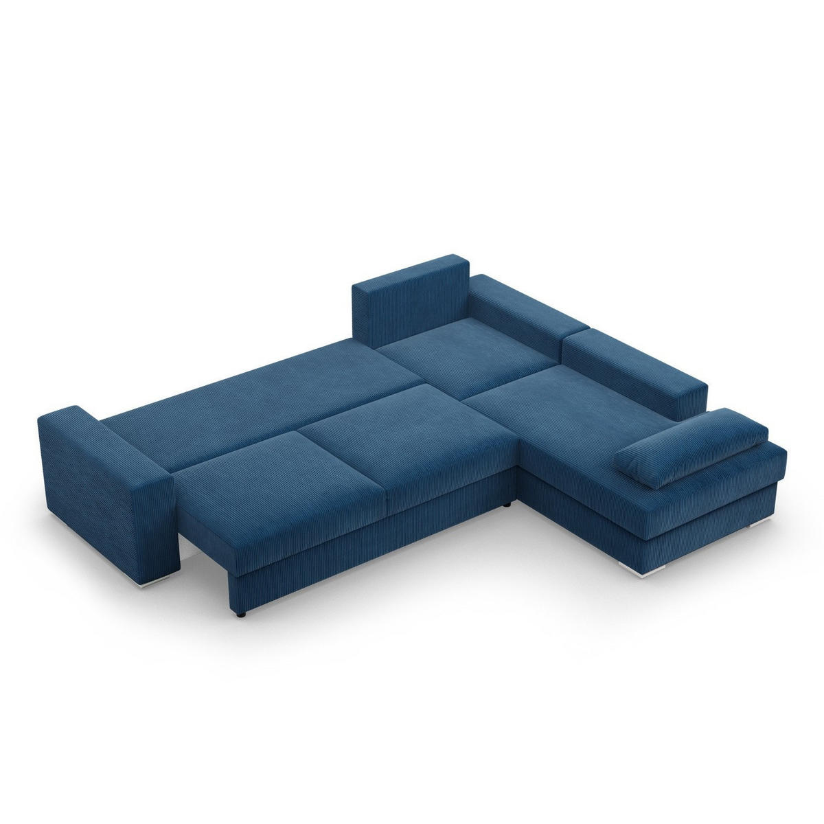 ECKSOFA MIT SCHLAFFUNKTION VELANO Dunkelblau - Dunkelblau, Textil (231/287cm) - Mebligo