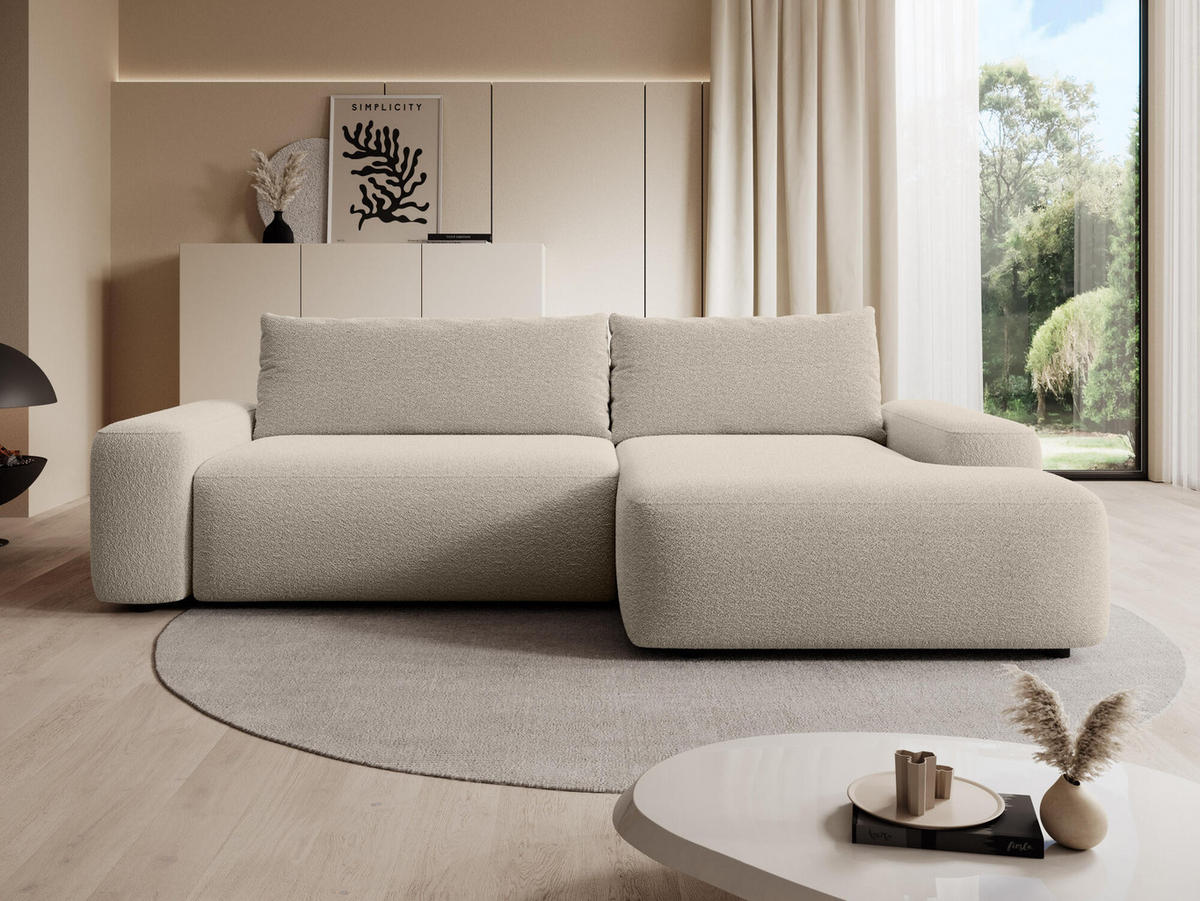 ECKSOFA LOOP Beige 264x162x87 cm - Beige, Textil (264/162cm) - FURNLUX
