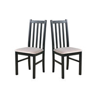 STUHL 2er Set BOS 10, schwarz - Beige/Schwarz, Holz (43/94/40cm) - Leaf Design