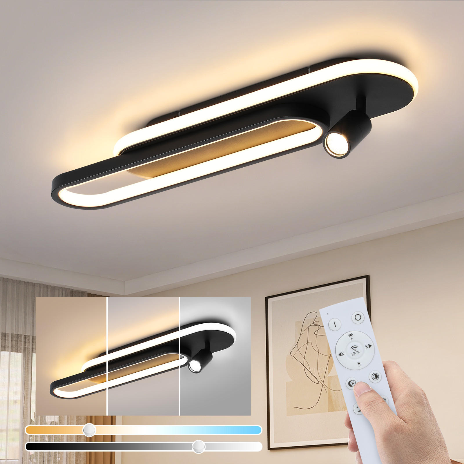 LED-DECKENLEUCHTE Sarnel 13/13/15.5 cm - Schwarz, Metall (13/13/15.5cm) - ZMH