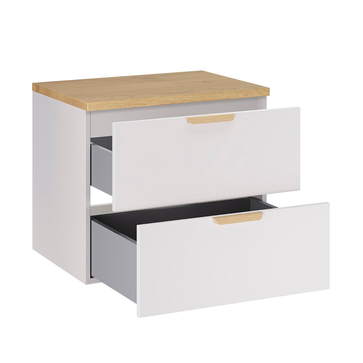 WASCHTISCHUNTERSCHRANK 60.6cm Oria 2er-Set Weiß - Weiß, Holzwerkstoff (60.6/50/46.5cm) - Petits-meubles