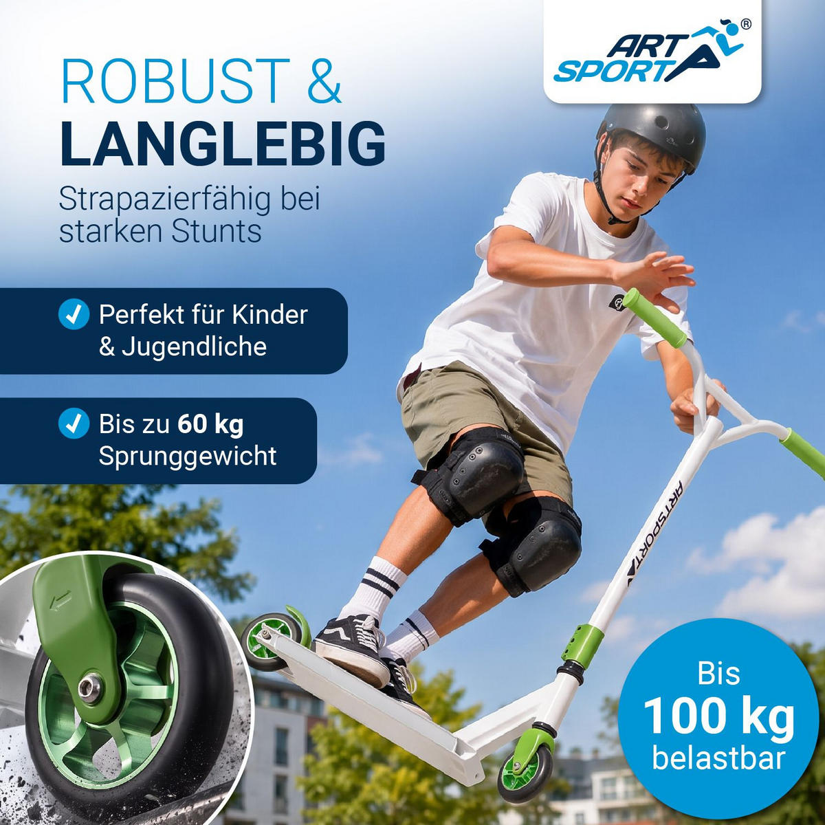 STUNTSCOOTER Hawaiana - Grün, Metall (66/47/84cm) - Artsport