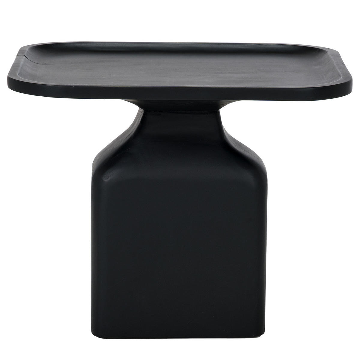 MASSIVER BEISTELLTISCH - Mango Schwarz - Schwarz, Holz (48/56/45cm) - home24