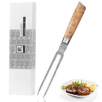 TRANCHIERGABEL 18 cm - Birkefarben, Holz/Metall (32cm) - Zayiko