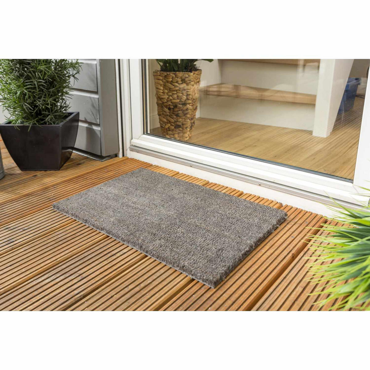 KOKOSMATTE MIT NATURFASERN KEIRA - Grau, Textil (65/97cm) - Astra