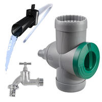 ZUBEHÖR-SET für Regentonnen Aqua-Go, Inox, Chrom Auslaufhahn - Naturfarben, Kunststoff (18/18/30cm) - GARANTIA