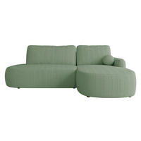 ECKSOFA Loridu O Cord, Seite: Rechts - Schwarz/Mintgrün, Holz/Kunststoff (274/174cm) - MIRJAN24