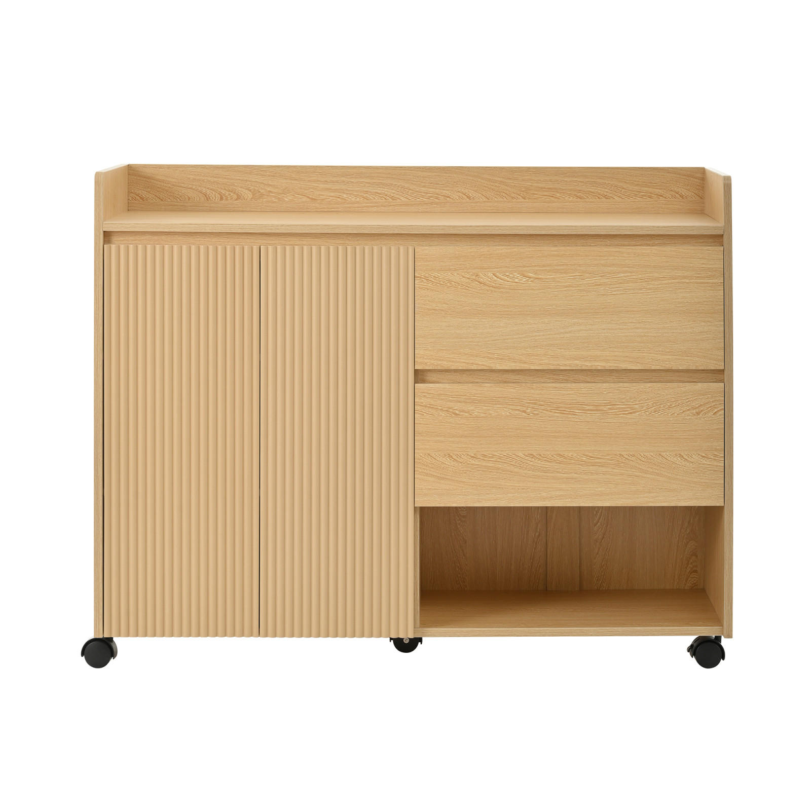 SCHUHSCHRANK mobil mit verstellbaren Regalen, Schuhkipper für Flur und Diele - Naturfarben, Holz (110/86/35cm) - PARAFTA HOME